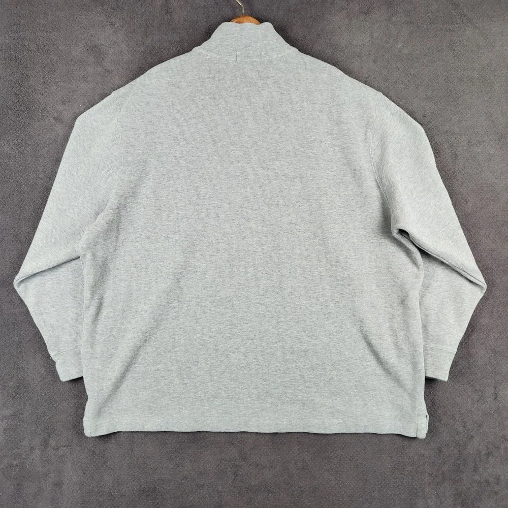 Polo Ralph Lauren Estate Rib 1/4 Zip Mens XXL Gray Cotton Pullover Sweater